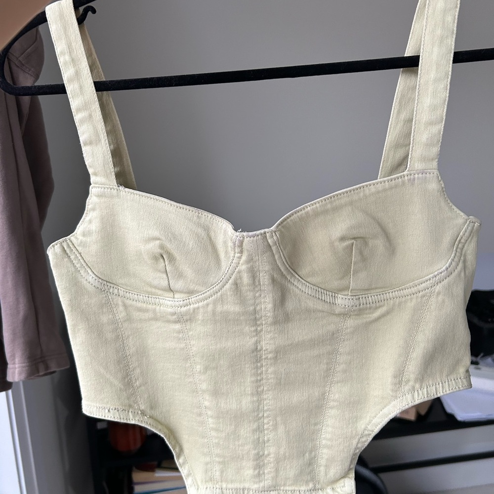 Cream Corset-Style Top